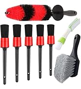 WaiNynyda 8Pcs Wheel &amp; Tire Brush, car Detailing kit, 17inch Long Soft Wheel Brush 5 car wash Det...