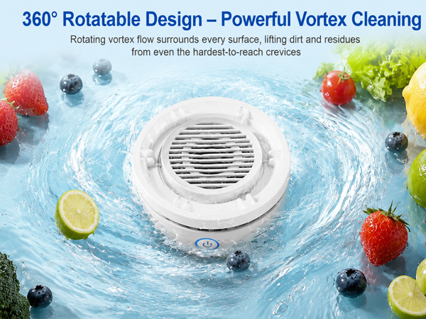 Rotatable fruit and veggie washer