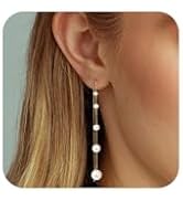 NECOCY Prom Earrings Dangle Earrings for Women 14K Gold Plated Drop Earrings Dainty Long Hanging ...