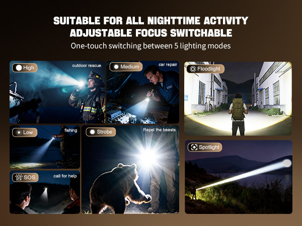 bright flashlight tactical flashlight rechargeable