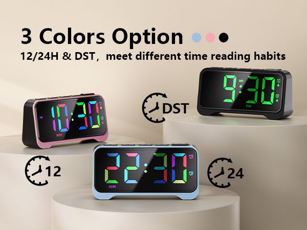 3 color of the alarm clock
