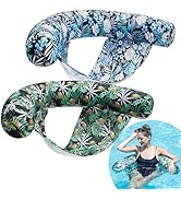 FindUWill Inflatable Pool Floats Chairs, 2-Pack Comfortable Fabric Covered Pool Chairs with Sling...