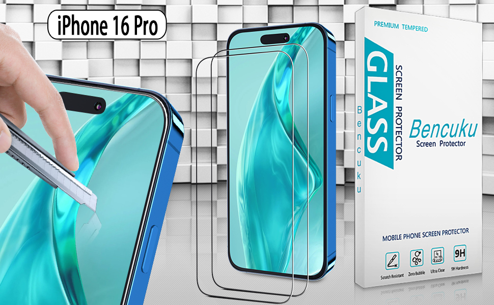 iPhone 16 Pro Tempered Glass Screen Protector