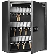 Uniclife 100 Position Slotted Key Cabinet with Combination &amp; Key Lock Resettable Black Digital Se...