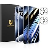 UNBREAKcable Privacy Screen Protector for iPhone 15 Pro Max (6.7-Inch), 2-Pack + 2 Lens Protector...