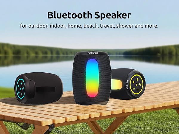 PORTBOR Bluetooth Speaker, portable wireless speaker for outdoor indoor beach travel
