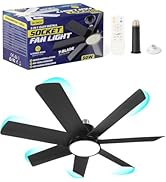 Socket Fans Light with Remote, 28'' Ceiling Fans with Lights, 3 Colors LED Ceiling Fans, 3000K-65...