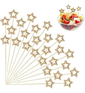 DOERDO 50Pcs Cocktail Picks Wooden Toothpicks Skewers for Appetizers, Fruit Toothpicks for Fruits...