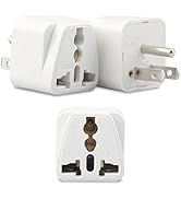 Europe to US Plug Adapter, 3 Pack UK to US Plug Adapter, India to US Plug Adapter, Universal Trav...