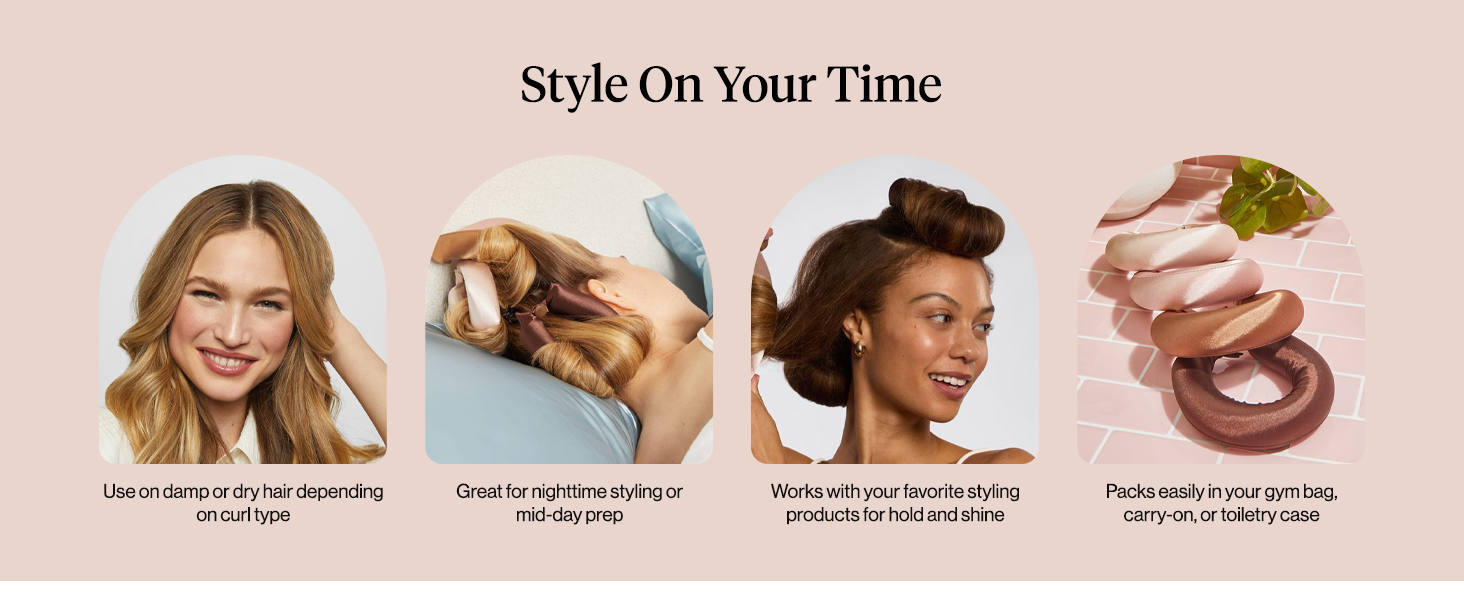 Kitsch Satin Hair Curlers, Heatless Curling Rod - Jumbo Flexi Rod,