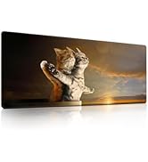 Titanic Funny Cat Mouse Pad with Sunset Scene - Large Non-Slip Desk Mat for Office, PC &amp; Laptop -...