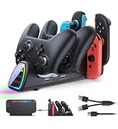 [Switch 2/1 Compatible] FASTSNAIL Charging Dock for Nintendo Switch 2/1/OLED for Joycon 2, 10 in ...