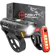 BX-500 Bike Light Set - Powerful Front and Back Lights 10hrs Max Rechargeable Bicycle LED Headlig...