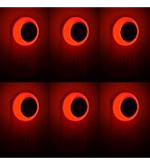 KINUR 6 Pack Red LED Plug into Wall with Dusk to Dawn sensors Plug in Night Lights for Kids Room,...