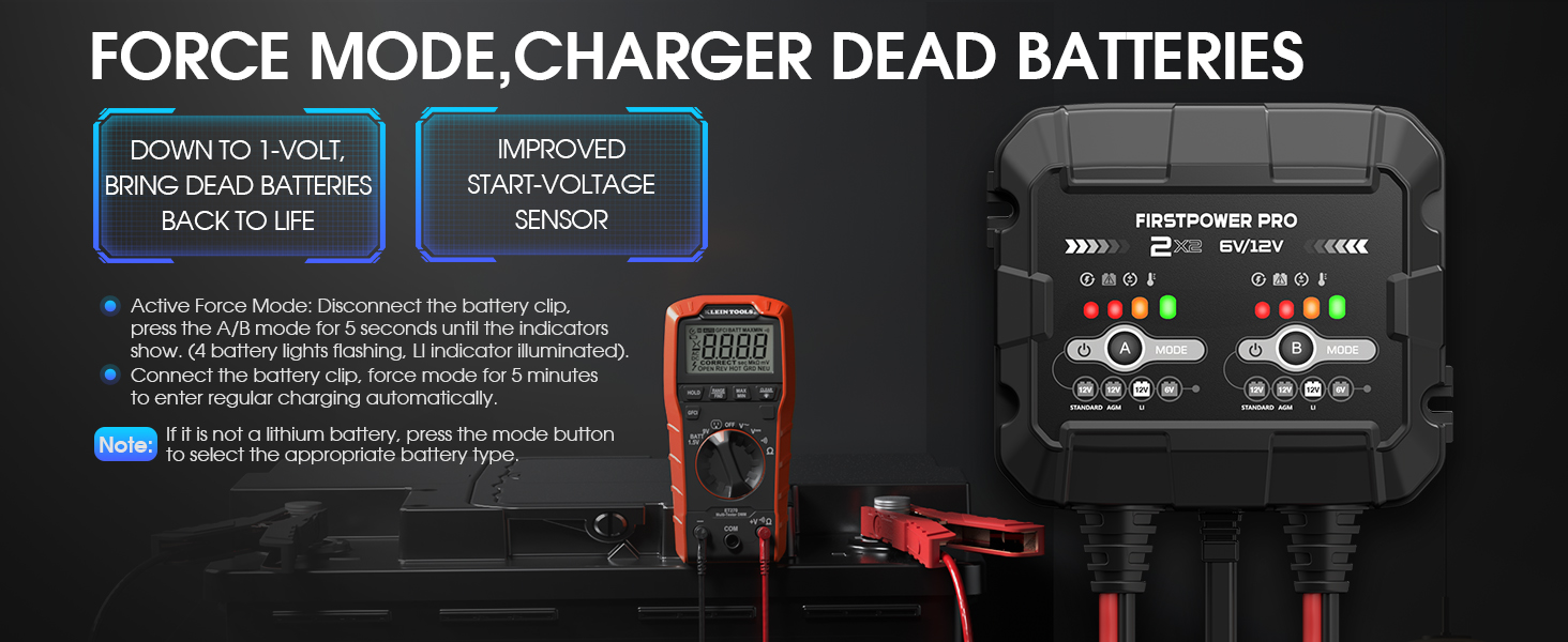 4A (2A/Bank) Car Battery Charger
