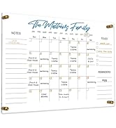 Clear Acrylic Calendar Dry Erase for Wall, Family Planner, Monthly Calendar Dry Erase Whiteboard ...
