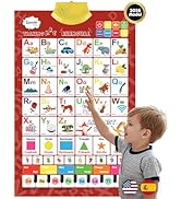 Bilingual English &amp; Spanish Interactive Alphabet Wall Chart (2026 Model) – Talking ABC Letters, N...