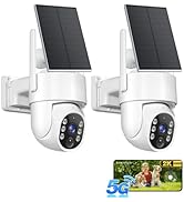 Solar Security Cameras Wireless Outdoor, 5G WiFi Cameras for Home Security, 2K 360° PTZ Battery P...