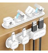 Laitver 6 Pack Cord Organizer Holder with Magnetic Buckle [1s Open/Lock], Cable Clips Strong Adhe...