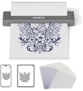 MUNBYN Tattoo Stencil Printer ITP05, Wireless Thermal Tattoo Printer with 20 Transfer Papers, Com...