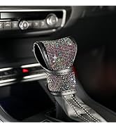 AOCISKA Universal Bling Car Gear Shift Cover,Leather Auto Gear Shift Knob Cover with Glitter Blin...