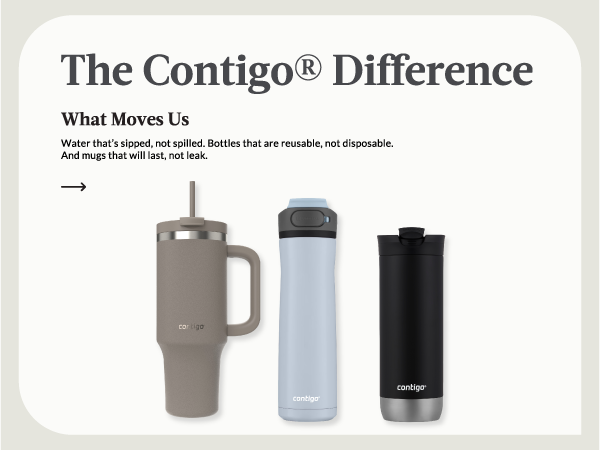 Contigo difference streeterville move sip spill reuse leakproof spillproof nice trendy aesthetic