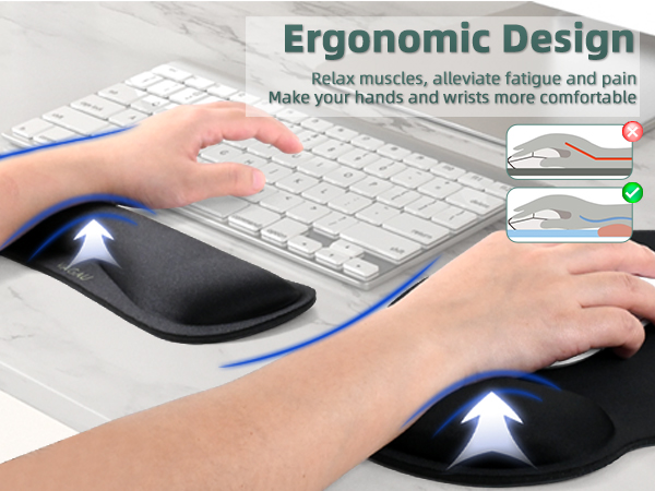 Keyboard and Mouse Pad Wrist Rest Set