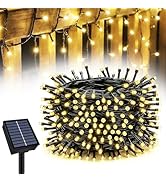 Solar String Lights Outdoor Waterproof 33ft 100LED 8 Modes Twinkle Fairy Lights, Solar Lights for...