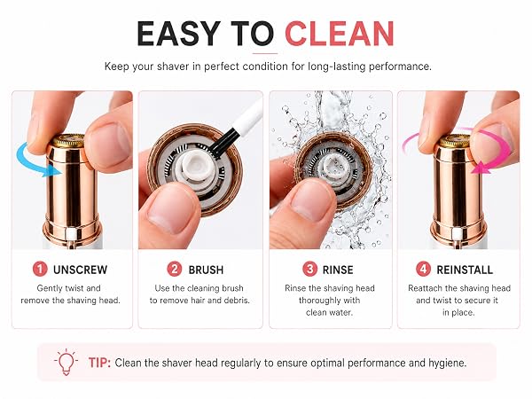 Facial Hair Remover for Women, Painless Electric Face Shaver 