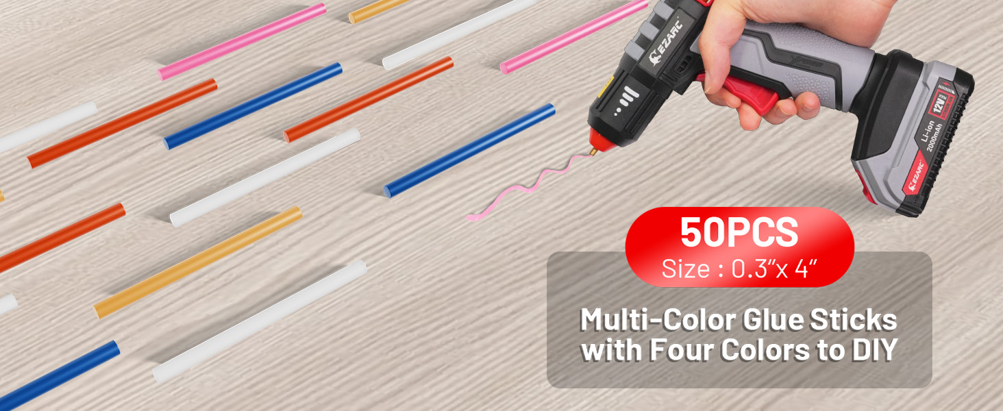 50PCS Multi-Color Glue Sticks