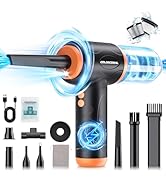 COLORCORAL 12-in-1 Cordless Compressed Air Duster with 2-Speeds 120,000RPM, LED Light, Computer V...