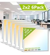 YXL 2x2 LED Flat Panel Light, 6 Pack Drop Ceiling Lights Fixture 5200LM, Selectable Features, 20W...