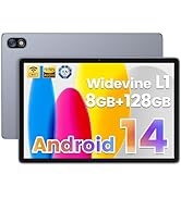 Ulefone Android 14 Tablet, Tab W10 WiFi Tablets 10.1" 8GB RAM+128GB ROM/TF 1TB, Widevine L1 6600m...