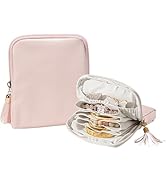 shunmei Mini Travel Jewelry Bag, Small Travel Jewelry Case, Portable Leather Jewelry Pouches for ...