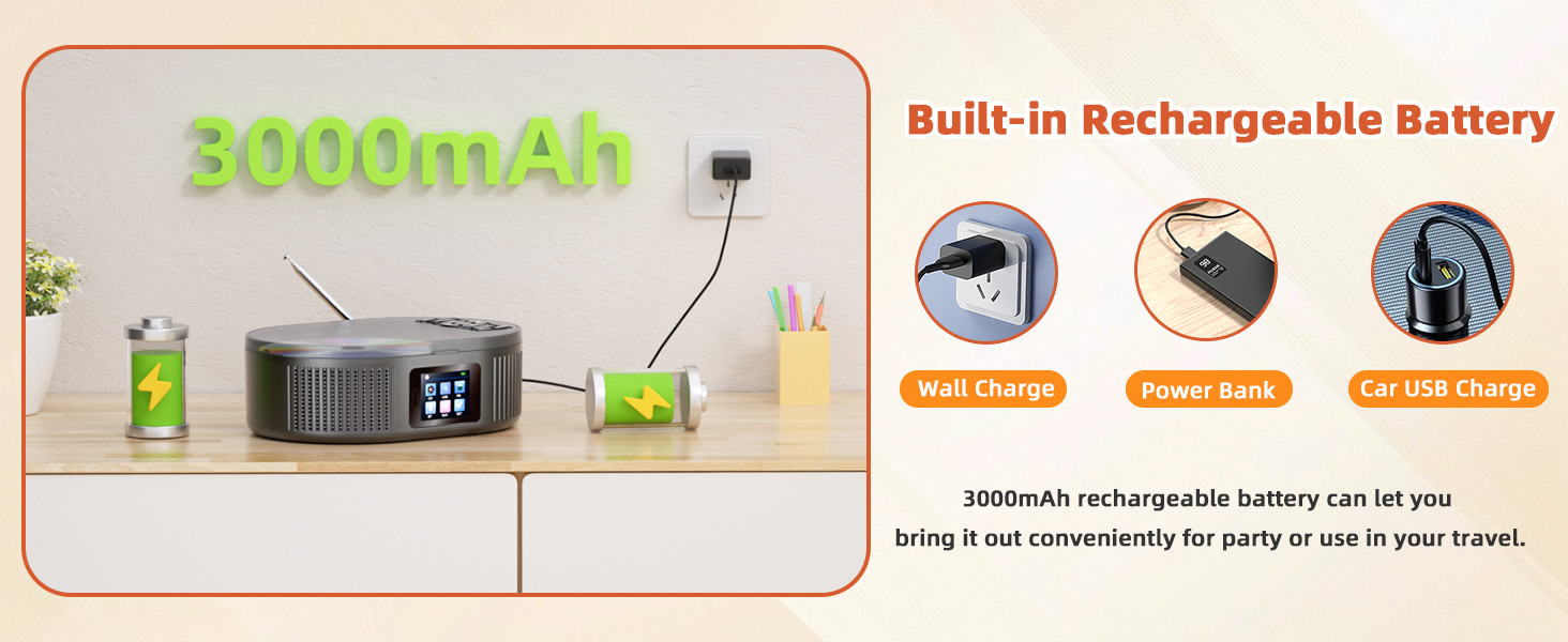 rechargeable cd player