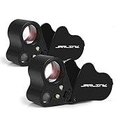 JARLINK 2 Pack 30X 60X Illuminated Jewelers Eye Loupe Magnifier, Foldable Jewelry Magnifiers with...