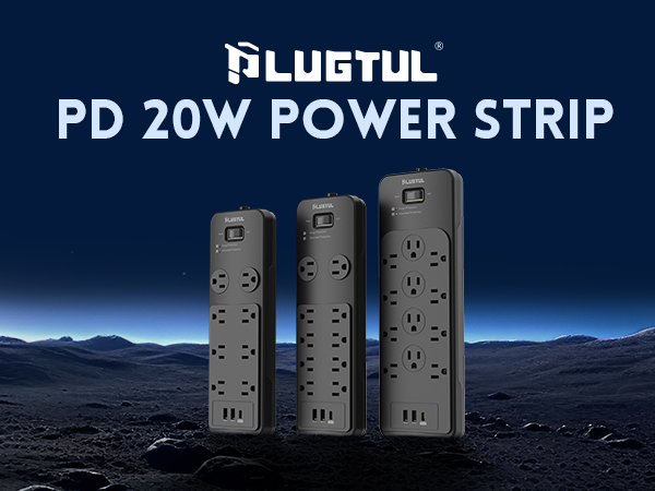 power strip surge protector usb c power strip 10ft 15ft 20ft 25ft extension cord black