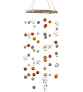 Felt Ball &amp; Star Nursery Ceiling Mobile- LARGE SIZE- Orange, Almond, Gray, White- Neutral Childre...