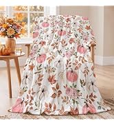 Fall Throw Blanket Soft Warm Autumn Farmhouse Floral Pumpkin Blanket | 50 X 60 Inch Fall Home Dec...