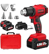 FULLYEA Cordless Heat Gun, Max 1022°F (550°C) Fast Heating, Lightweight Hot Air Gun Kit with 2x4....