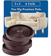 Fursafe&amp;Q Rubber Caster Cups, Non Slip Furniture Pads Hardwood Floors -Furniture Coasters Cups wi...