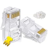 ZUZONG 50 PCS Cat6 RJ45 Ends, RJ45 Connector, Cat6 / Cat6a RJ45 Connector, Ethernet Cable Crimp C...