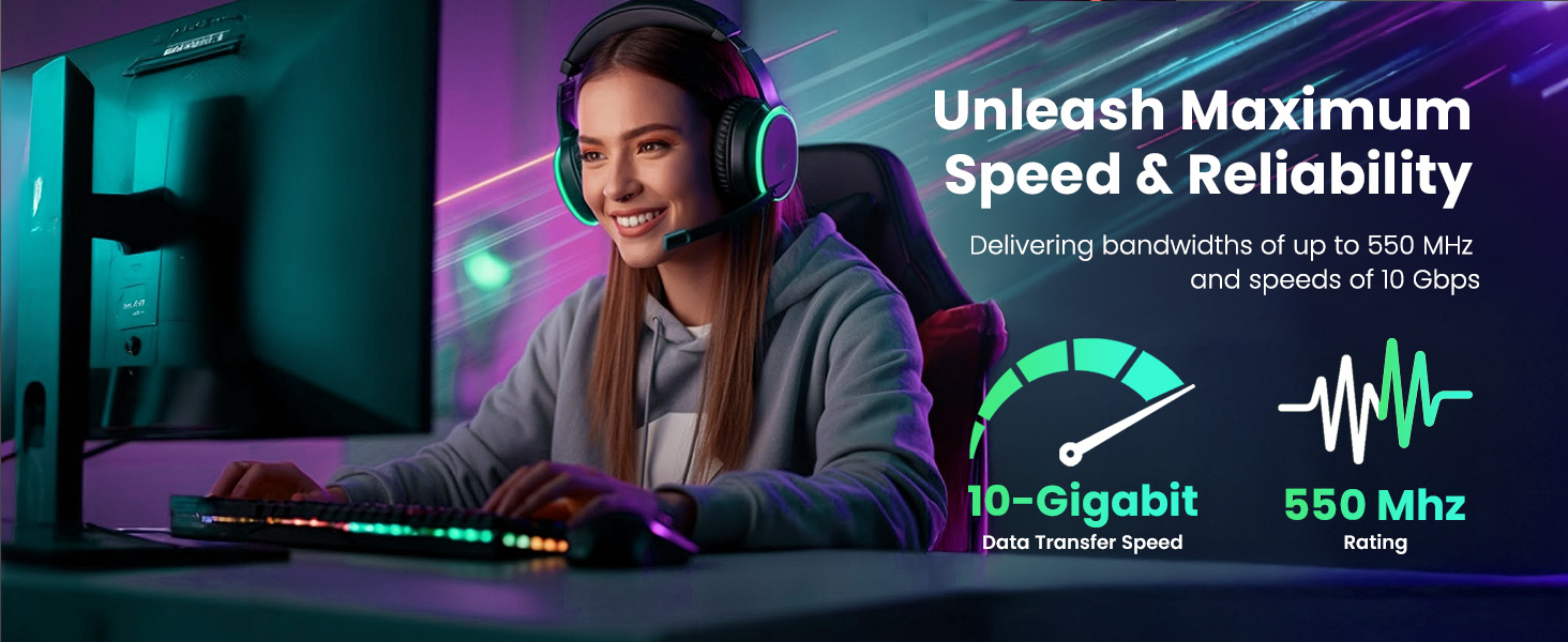 Unleash Maximum Speed &amp; Reliability Delivering bandwidths of up to 550 MHZ and speeds of 10 Gbps