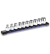 WORKPRO 3/8" Drive Socket Set, 10-Piece Metric CR-V Socket Set with Sturdy Socket Organizer, 6-Po...