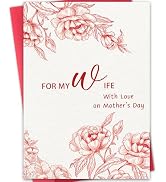 Hongshan Mother’s Day Card for Wife,Romantic Mothers Day Gift Idea from Husband,Lovely Flower Mot...