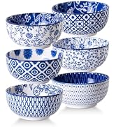 Cerkik Ceramic Dessert Bowls Set - 11 Oz Small Ice Cream Bowl for kitchen - 4.7 Inch Porcelain Ce...
