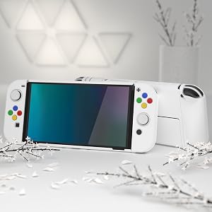  Dockable Hard Shell for Switch OLED w/Thumb Grip Caps &amp; Button Caps