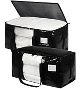 VTSVTS Black Heavy Duty Moving Bags, 2 pcs Large Storage Bins with Lids, 29 x 14 x 14 In Moving T...