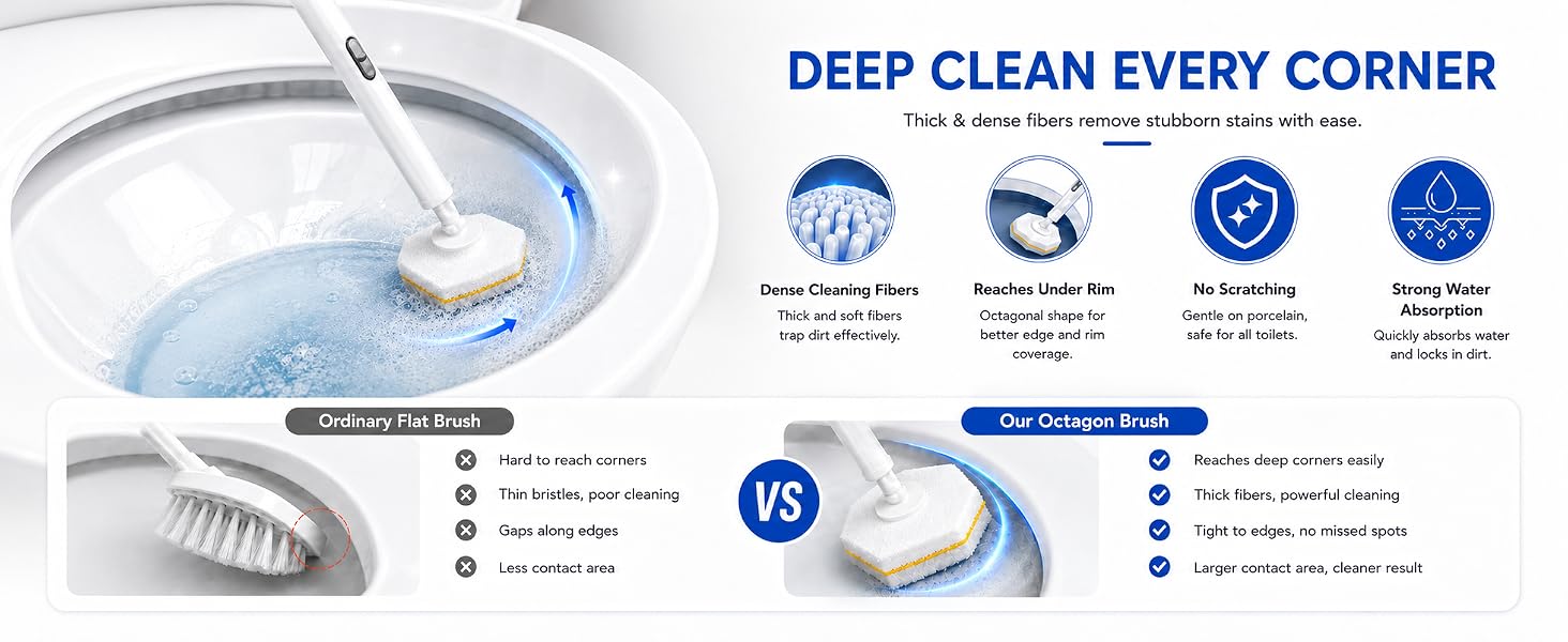 Disposable Toilet Brush Holder Set Brush Head