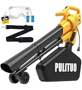 PULITUO 3 in 1 Electric Leaf Blower Vacuum Mulcher with Bag, 530CFM &amp; 170MPH Leaf Vacuum Corded B...